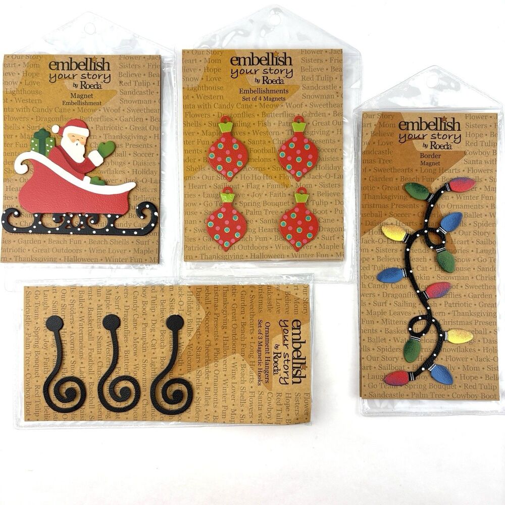 Embellish Your Story by Roeda Demdaco Christmas Magnets Lot